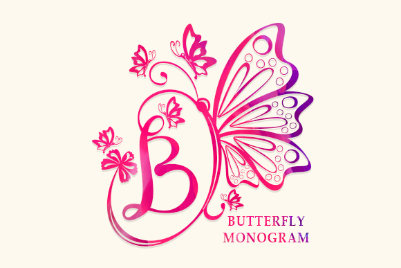 Butterfly Monogram Font for Elegant Web Design