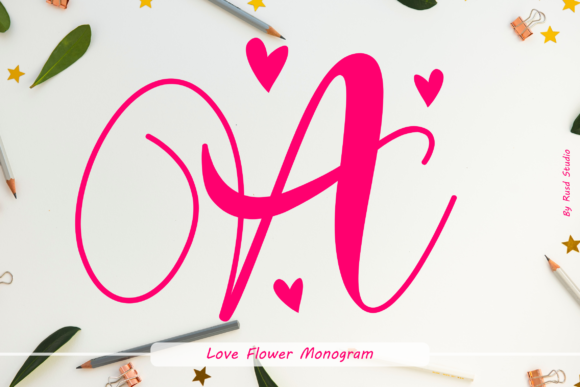Love Flower Monogram Font for Elegant Web Design